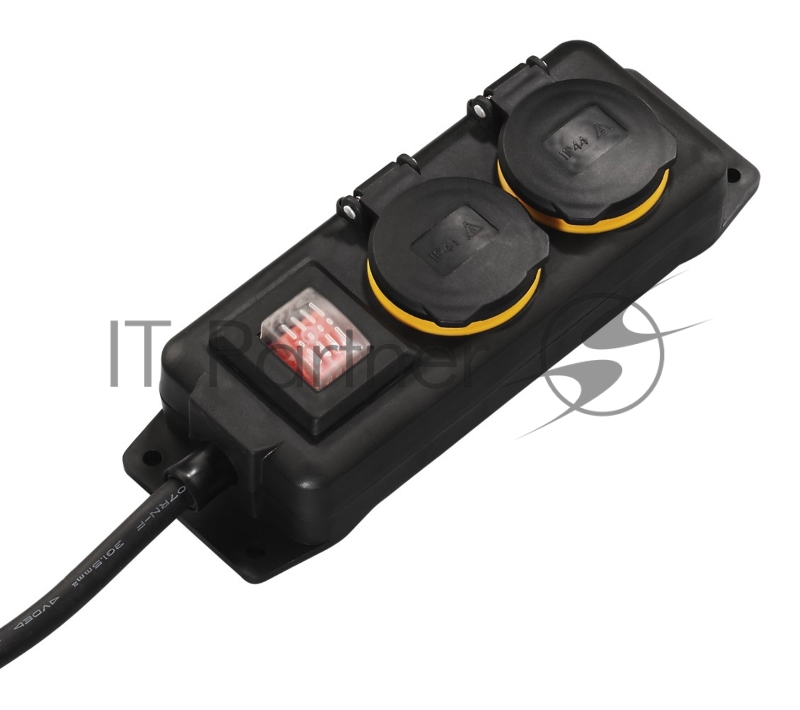 Сетевой удлинитель Hama H-137282 2м (2 розетки) черный (пакет ПЭ)