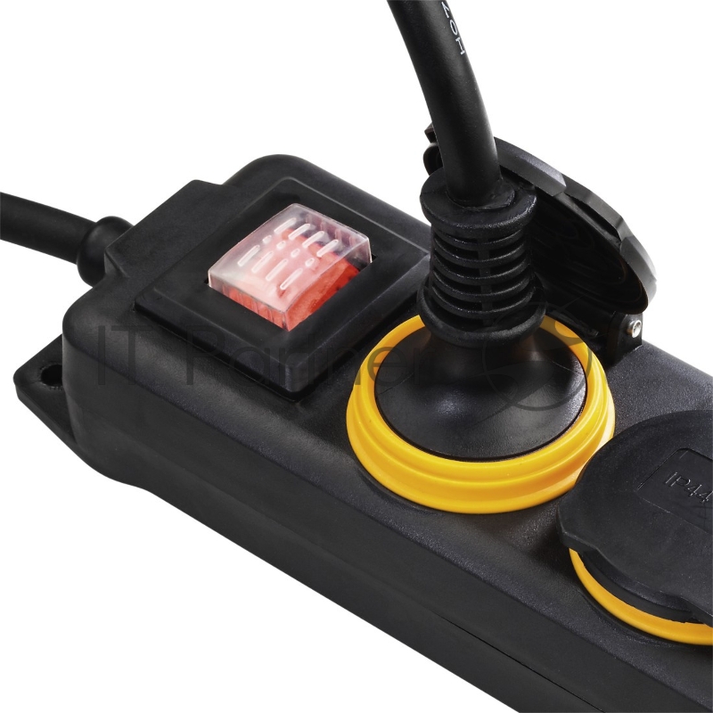 Сетевой удлинитель Hama H-137282 2м (2 розетки) черный (пакет ПЭ)