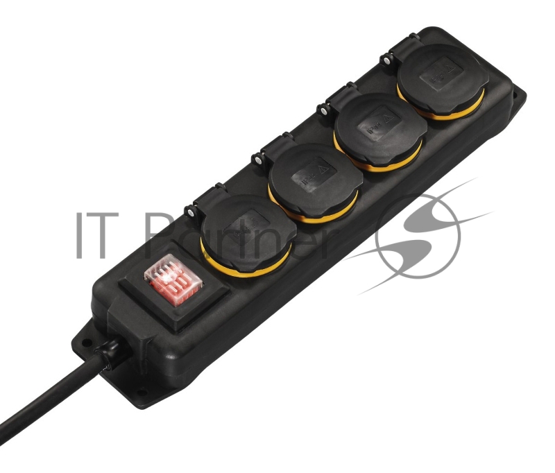 Сетевой удлинитель Hama H-137284 2м (4 розетки) черный (пакет ПЭ)