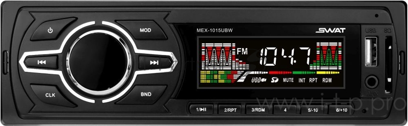 Автомагнитола Swat MEX-1015UBW 1DIN 4x50Вт