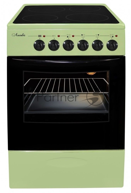 Плита Электрическая Лысьва EF4011MK00 зеленый стеклокерамика (без крышки)