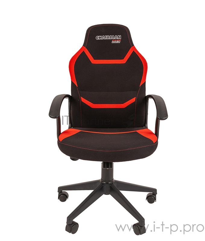 Игровое кресло Chairman game 9 чёрное/красное (ткань, пластик, газпатрон 3 кл, ролики, механизм качания)