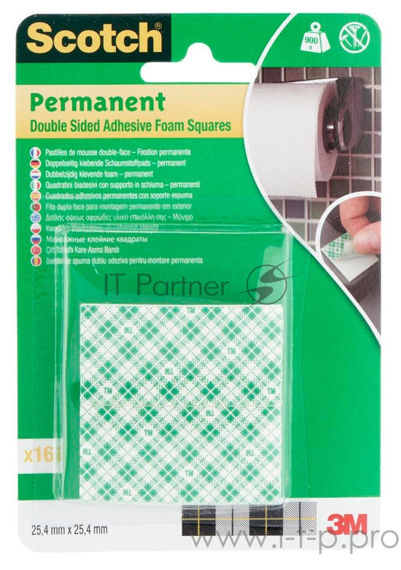 Монтажные квадраты 3M Scotch 111CC 7100104812 белая шир.25.4мм дл.25.4м