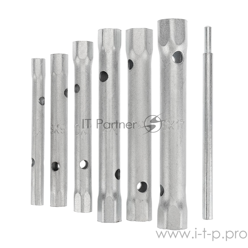 Набор ключей-трубок торцевых REXANT 8х17 мм, вороток, оцинкованные, 6 шт.