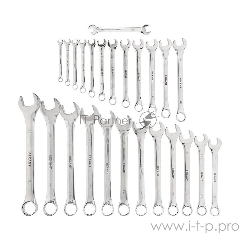 Набор ключей комбинированных REXANT 6х32 мм, 26 шт., CrV, полированный хром