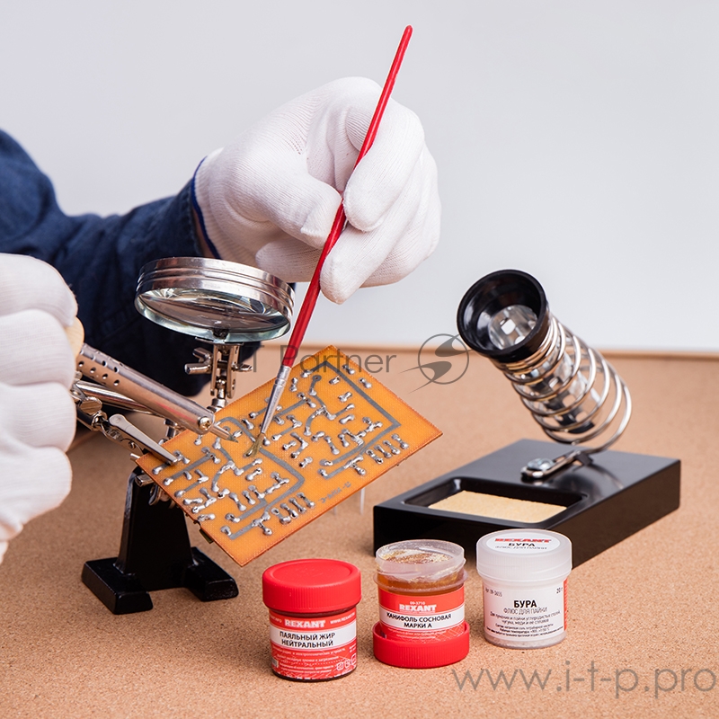 Набор для пайки REXANT К3, твердый флюс (канифоль, флюс БУРА, паяльный жир)
