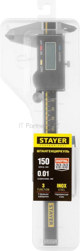 Штангенциркуль STAYER 34410-150 PROFESSIONAL электронный, шаг измерения 0,01мм, 150мм