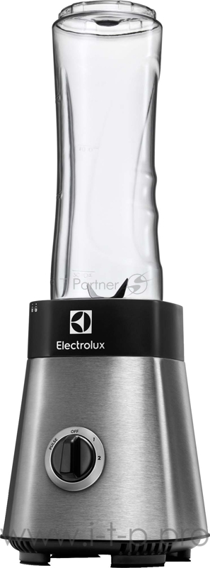 Блендер Electrolux ESB2700, настольный, мощность 330 Вт, съемный нож из нерж. стали с 4мя лезвиями, колбы из Tritan 0,6 л. с крышками - 2 шт, цвет нержавеющая сталь/черный