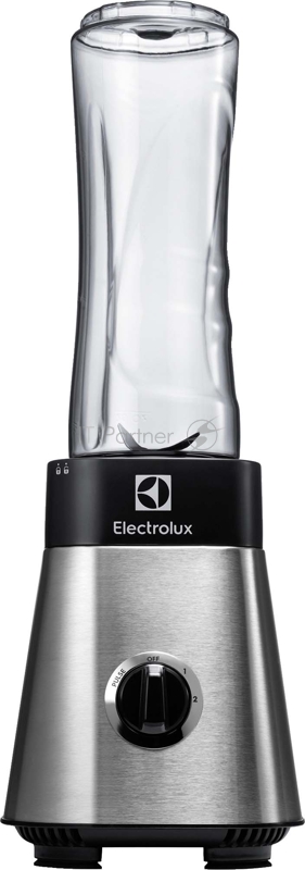 Блендер Electrolux ESB2700, настольный, мощность 330 Вт, съемный нож из нерж. стали с 4мя лезвиями, колбы из Tritan 0,6 л. с крышками - 2 шт, цвет нержавеющая сталь/черный