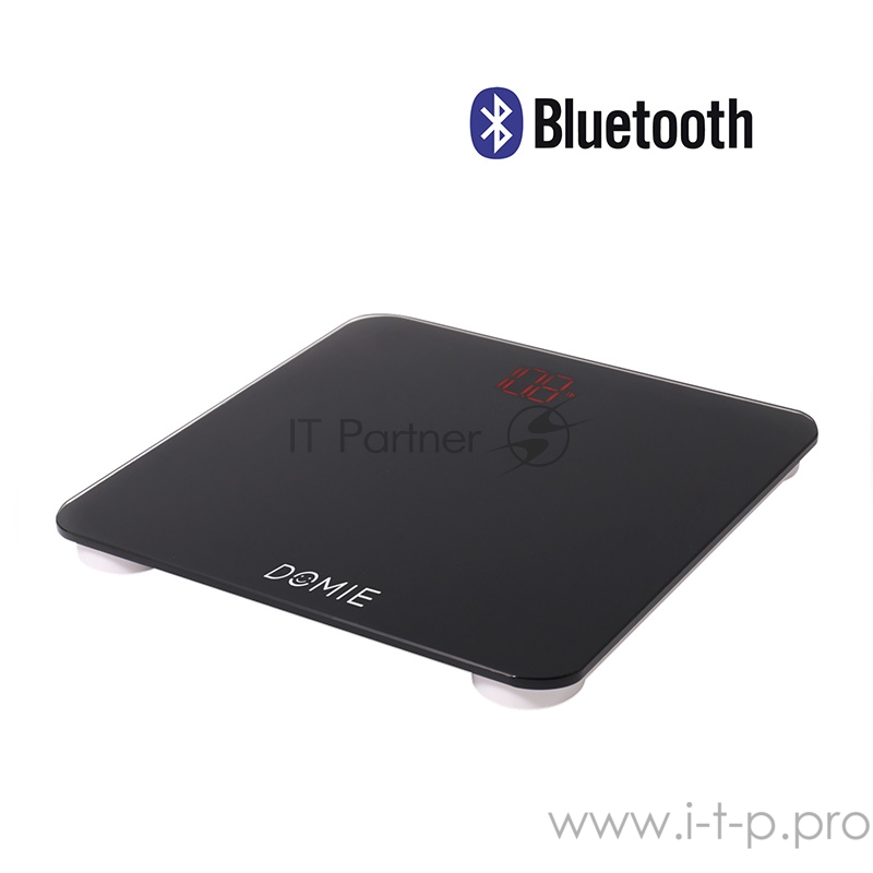 Весы электронные Domie с функцией Bluetooth подключения, до 180 кг, с цифровым дисплеем
