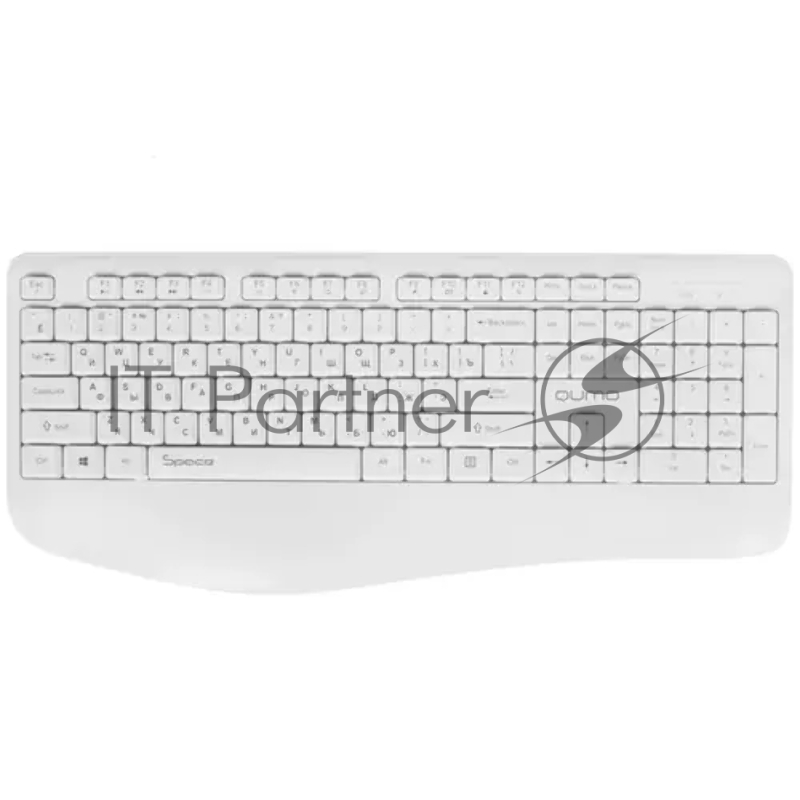 Набор клавиатура+мышь Qumo Space K57/M75 (цвет белый), беспроводной 2.4G, 104 клавиши, клавиатура + мышь, 3 кнопки, 1200 dpi