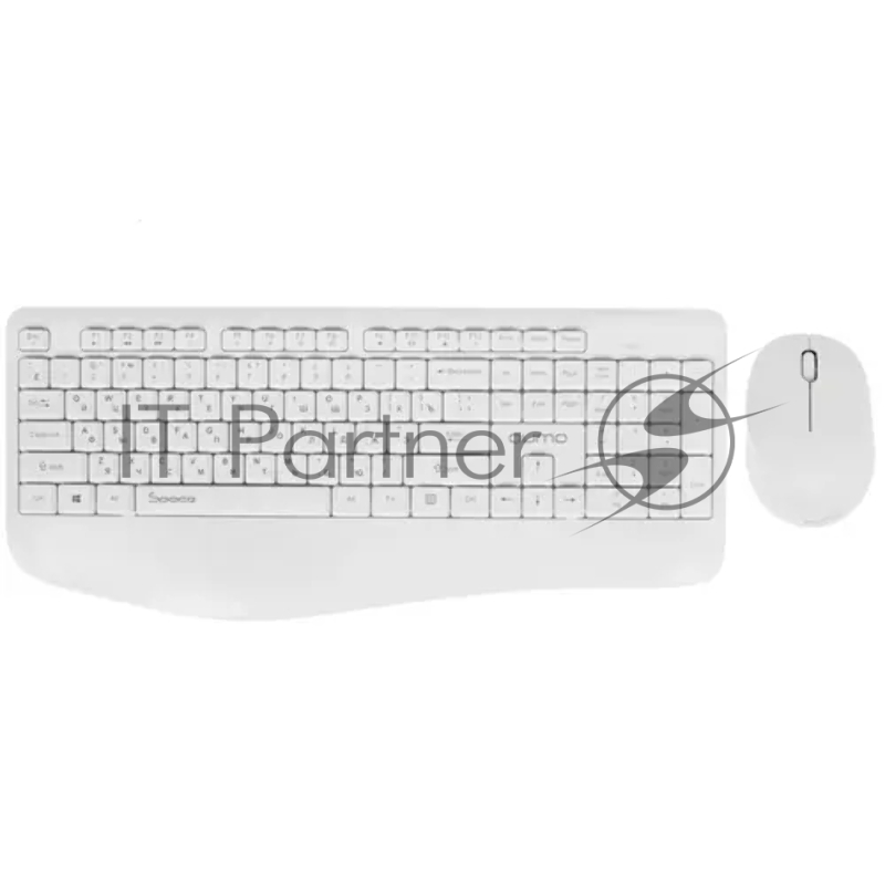 Набор клавиатура+мышь Qumo Space K57/M75 (цвет белый), беспроводной 2.4G, 104 клавиши, клавиатура + мышь, 3 кнопки, 1200 dpi