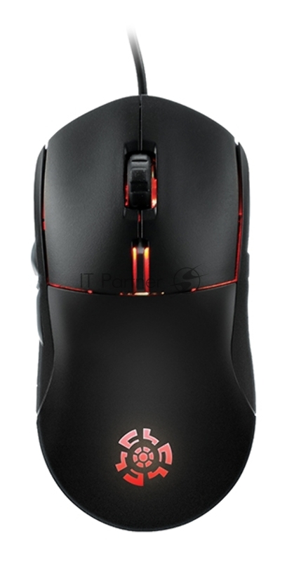 Игр. Мышь Qumo UFO M77, проводная, оптическая, 6 кнопок, подсветка в стиле RGB, 2400 dpi