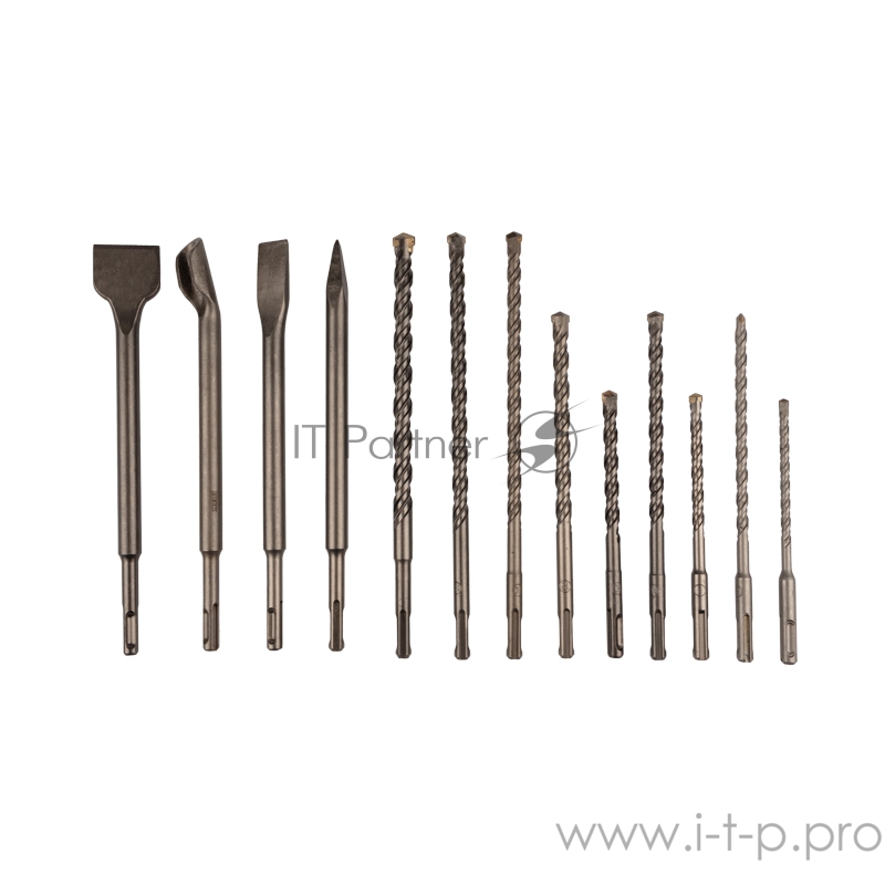 Набор буров и долот KRANZ SDS PLUS, 13 предметов