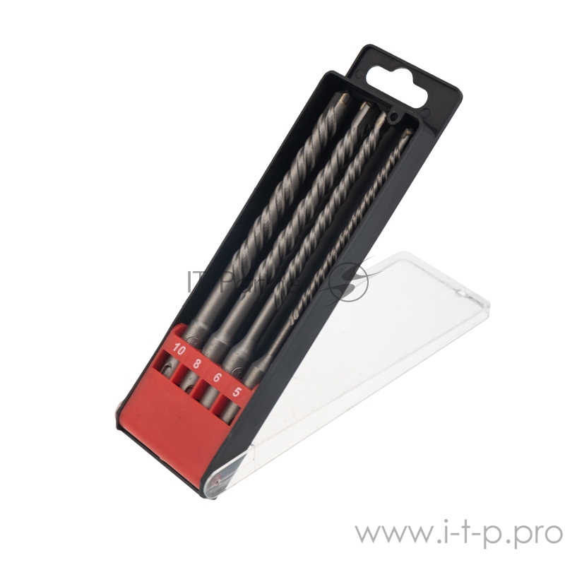 Набор буров по бетону 5-6-8-10х160 мм, 4 шт., в пластиковой коробке SDS PLUS Kranz