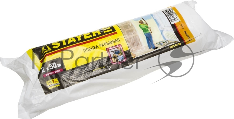 Пленка защитная STAYER укрывочная, HDPE, в рулоне, 7мкм, 2x50м 1225-07-50