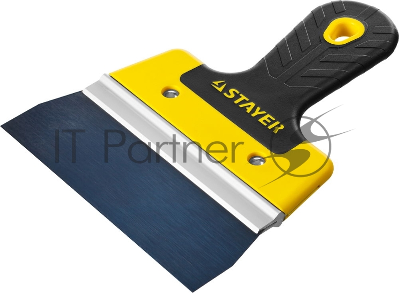 Шпатель STAYER PROFESSIONAL ФАСАДНЫЙ, анодированный, алюминиевая направляющая, 2к ручка, 150мм 10045-15