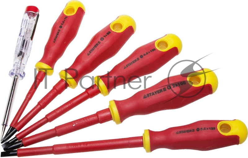 Набор STAYER PROFI ELECTRO 25145-H6_z01 диэлектрические. тестер. 100-250В. Cr-V. 6шт