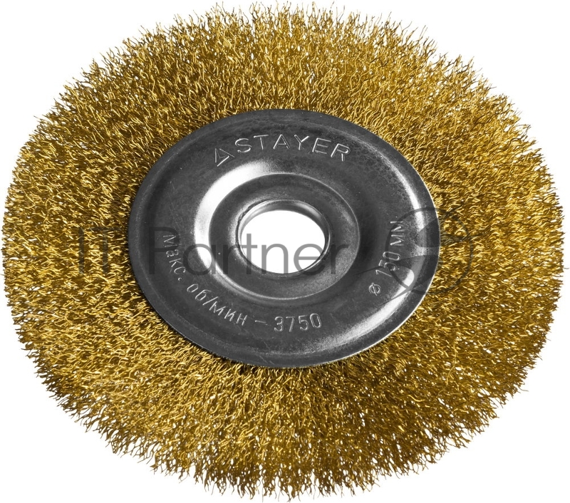Кордщетка STAYER PROFESSIONAL 35122-150 д/УШМ витая стальная латун.проволока 0.3мм 150мм/22мм