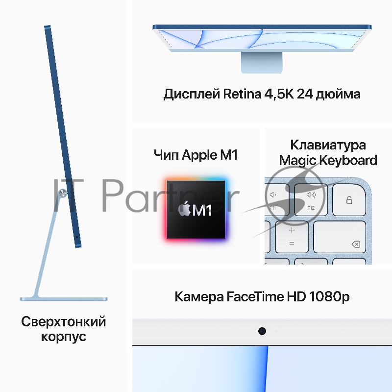 Моноблок Apple 24-inch iMac (2021): Retina 4.5K, Apple M1 chip with 8core CPU & 7core GPU, 16GB, 256GB SSD, Pink (mod. Z14P000EN Z14P/3)
