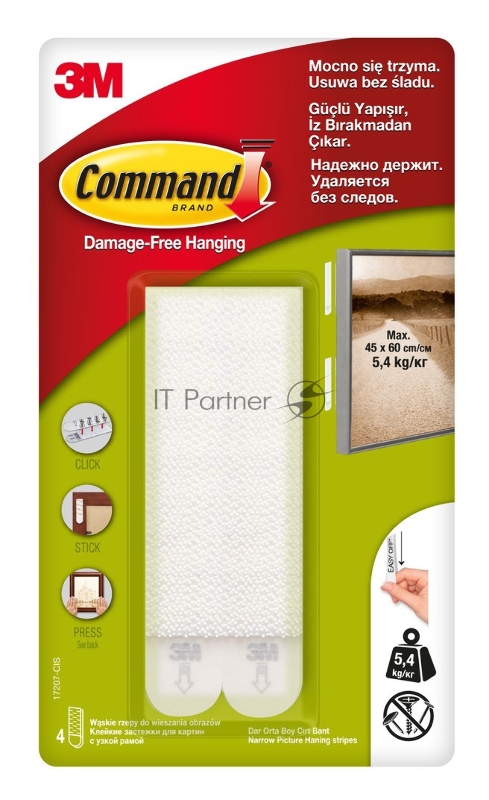 Застежки для картин 3M Command 17207 (упак: 4шт) (7100188702)