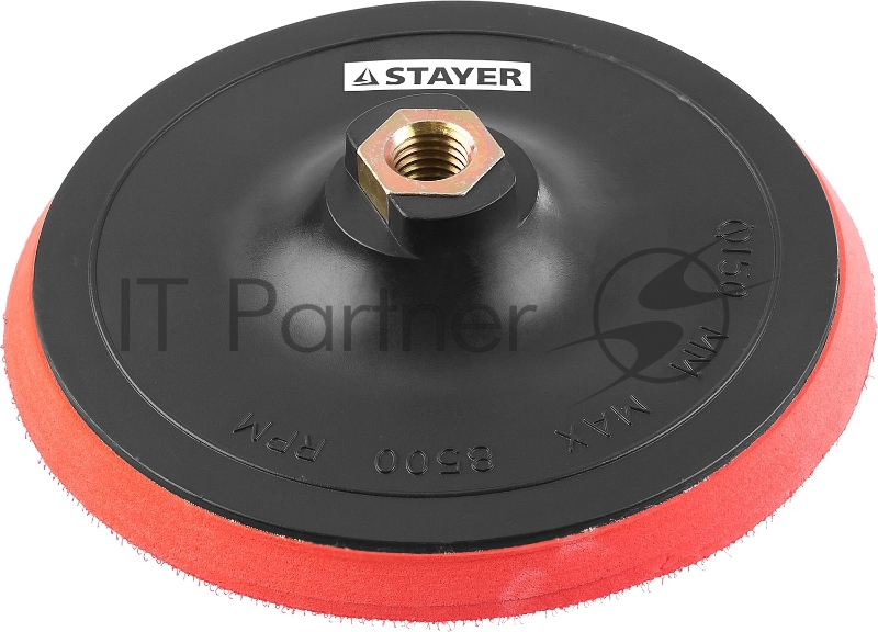 Тарелка STAYER опорная пластиковая для УШМ на липучке, d=150 мм, М14 35744-150