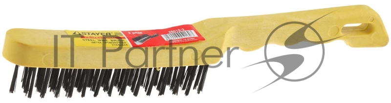 STAYER Щетка MASTER проволочная стальная с пластмассовой ручкой, 3 ряда 35015-3