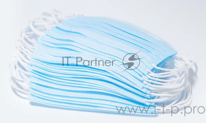 Маска гигиеническая однораз. 3-слой. на резинке голубой (упак.:50шт)