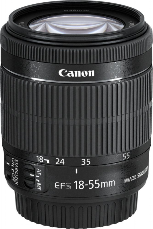 Объектив Canon EF-S IS STM (8114B005) 18-55мм f/3.5-5.6 черный