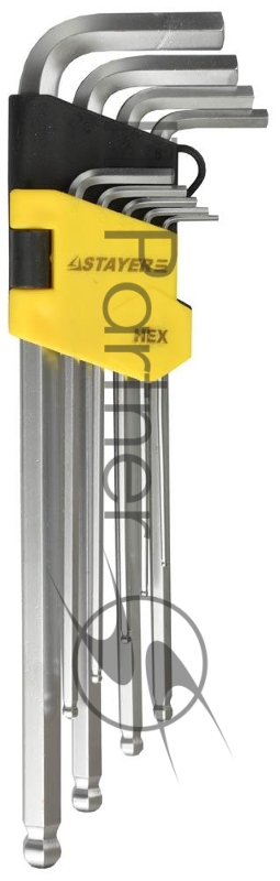 Набор STAYER MASTER 2741-H9 длинные.сатинированное покрытие.пластик.держатель.HEX 1.5-10мм.9 пред