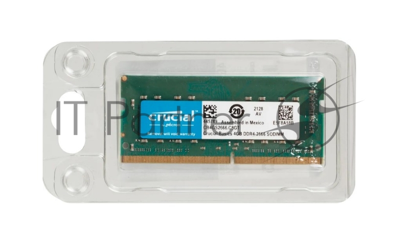 Память DDR4 4Gb 2666MHz Crucial CB4GS2666 Basics RTL PC4-21300 CL19 SO-DIMM 260-pin 1.2В single rank