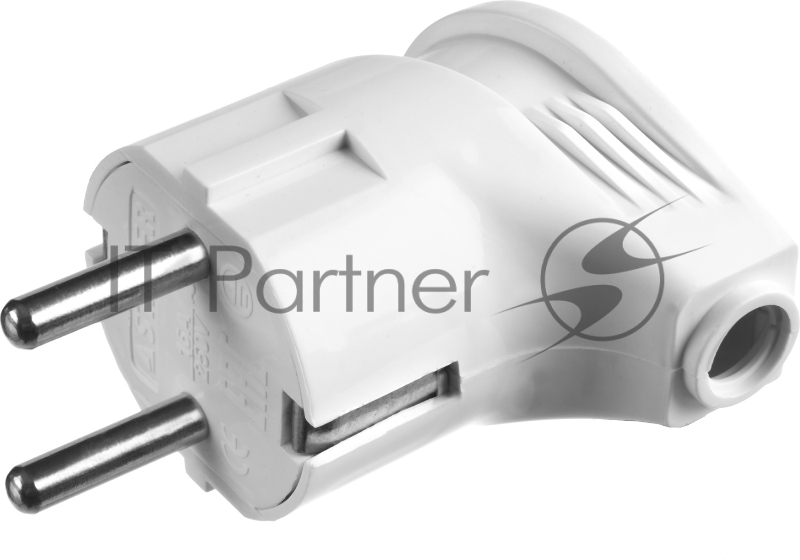 Вилка Stayer MASTER электрическая, с заземлением, угловая, 16А/220В, белая 55161-W
