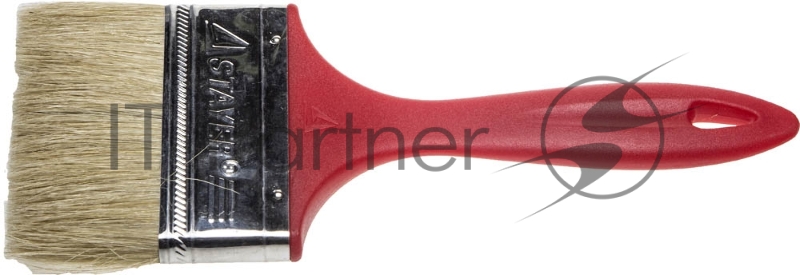 Кисть STAYER плоская UNIVERSAL-EURO, светлая натуральная щетина, пластмассовая ручка, 100мм 0108-100