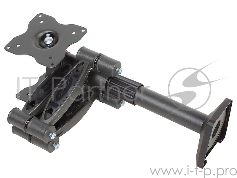 Кронштейн Kromax OFFICE-3 черный для 2-х мониторов LCD 15-32, настольный, VESA 75x75/100x100, высота 222-382мм, наклон ±15°, поворот 360°, нагрузка до 12 кг