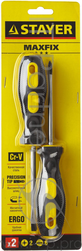 Набор STAYER MASTER 2513-H2_z01 слесарные.двухкомп рукоятка.магнитный наконечник.2 / 6мм-100мм.2шт