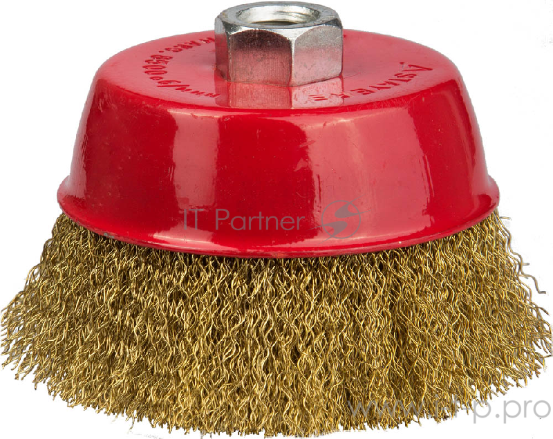 Кордщетка STAYER 35125-075_z01 чашечная витая латунированная стальная проволока 0.3мм 75мм/М14