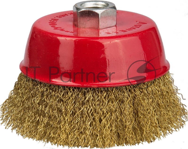 Кордщетка STAYER 35125-075_z01 чашечная витая латунированная стальная проволока 0.3мм 75мм/М14