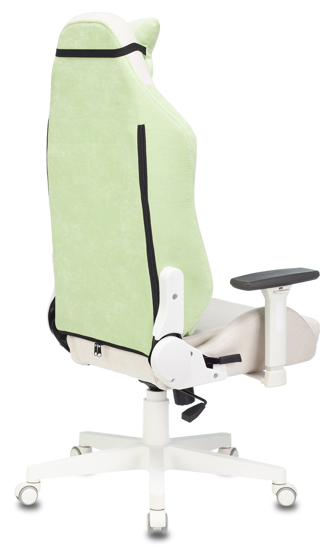 Кресло игровое Zombie EPIC PRO Fabric белый/зеленый с подголов. крестовина пластик пластик белый