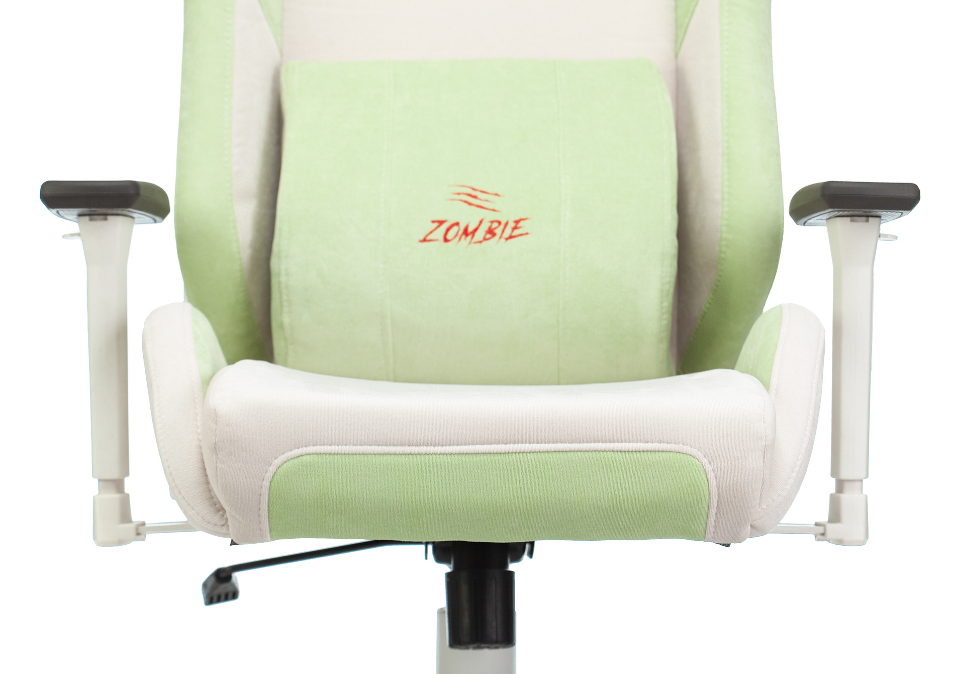 Кресло игровое Zombie EPIC PRO Fabric белый/зеленый с подголов. крестовина пластик пластик белый
