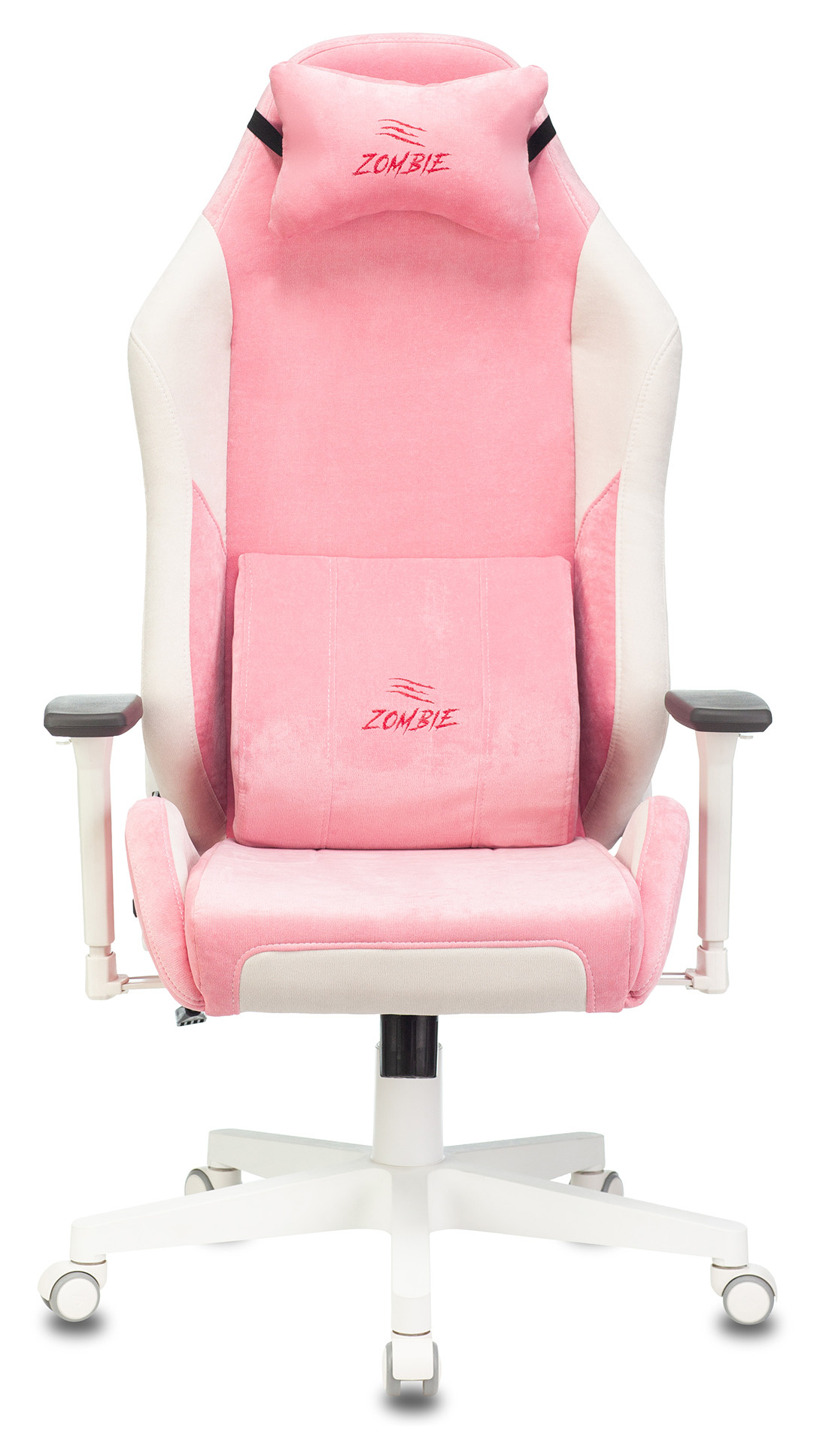 Кресло игровое Zombie EPIC PRO Fabric белый/розовый с подголов. крестовина пластик пластик белый