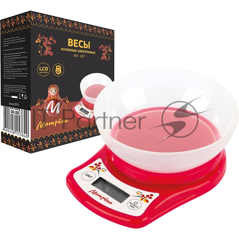 Весы кухонные электронные МАТРЁНА МА-187, 5 кг