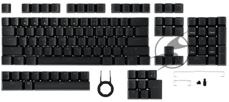 Набор клавиш ASUS ROG PBT Gaming Keycap Set (ПБТ, 124 шт, экстрактор, стабилизаторы клавиш, 90MP0280-BAUA00)
