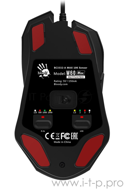 Мышь A4 Bloody W60 Max черный оптическая (10000dpi) USB (10but)