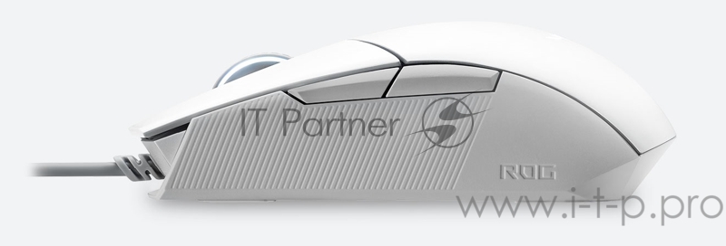 Игровая мышь ASUS ROG Strix Impact II ML белая (8 кнопок, 6200 dpi, Omron, Black, USB, RGB подсветка, 90MP02C0-BMUA00)