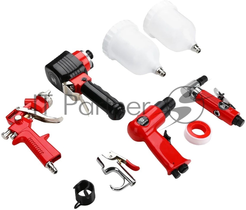 Набор пневмоинструментов Deko DKPT53 Premium компл.:53 предмета 142л/мин (кейс в комплекте)