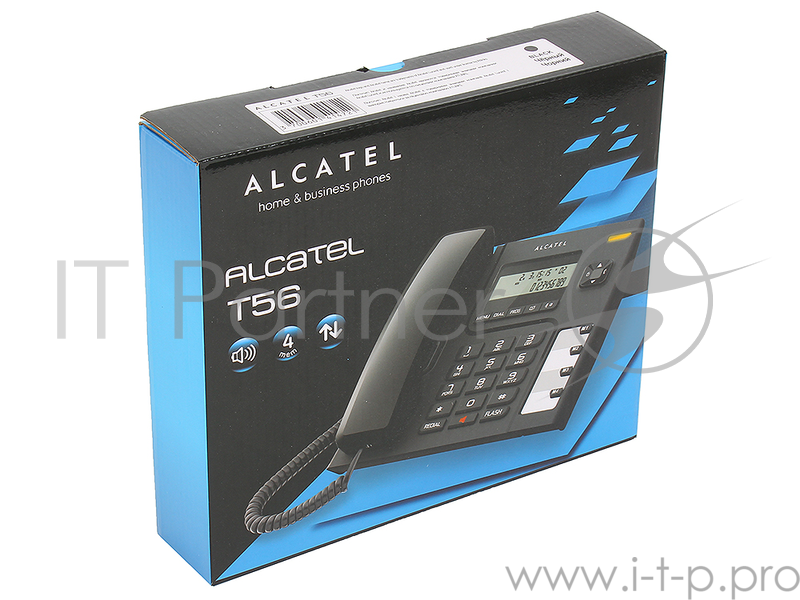 Телефон ALCATEL T56 Black АОН, Display, Flash, Recall, Wall mt.