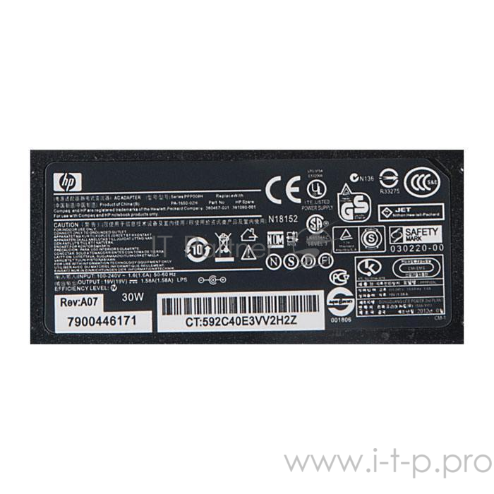 Блок питания для HP 19V 1.58A, 30W