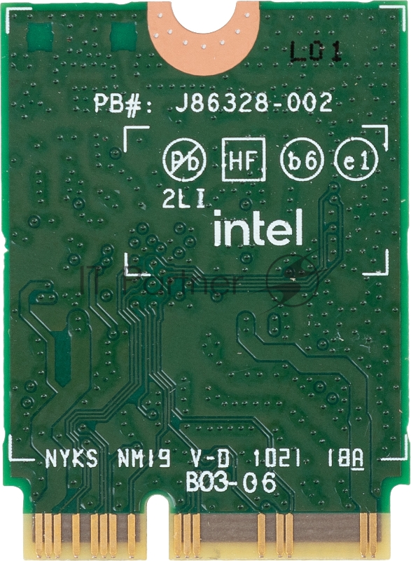 Плата сетевого контроллера Intel® Wi-Fi 6 AX201, 2230, 2x2 AX+BT, No vPro®,999TD0