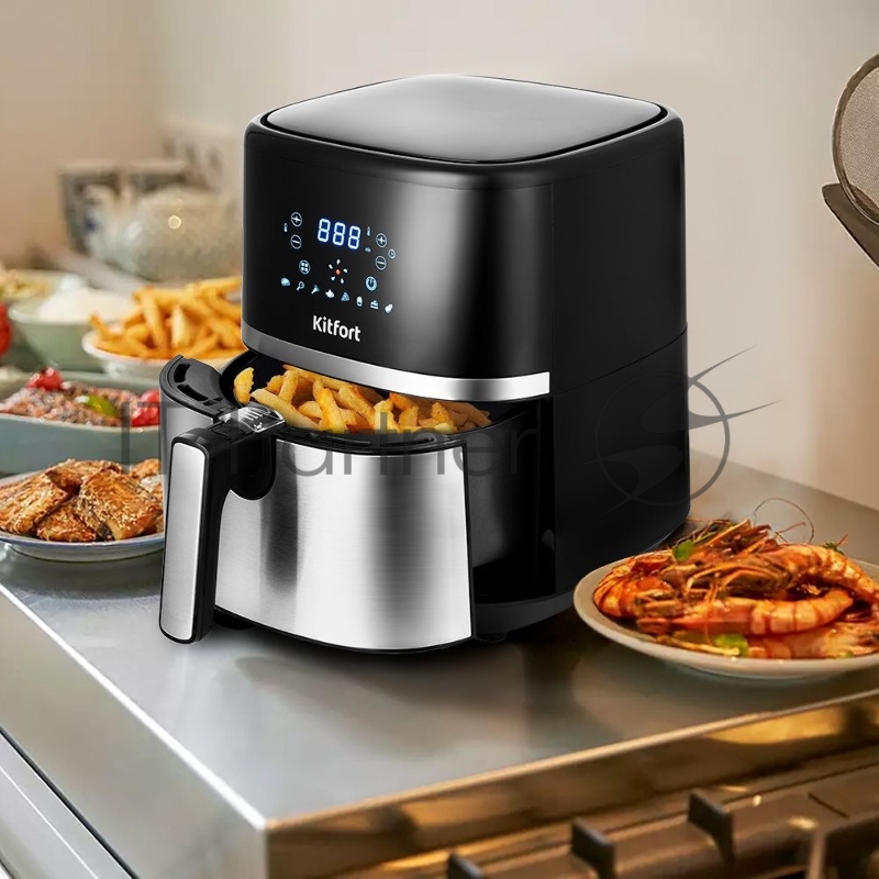 Аэрогриль Kitfort КТ-2221 черный/серебристый