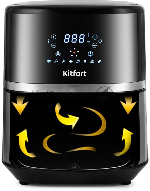 Аэрогриль Kitfort КТ-2221 черный/серебристый